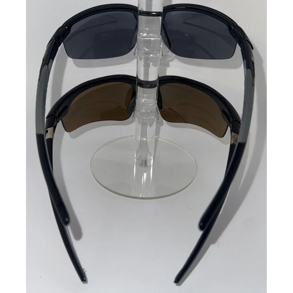 2 pair SUNDOG Authentic RARE Wrap Sunglasses - Black Bomb & Brown Flight- Invest